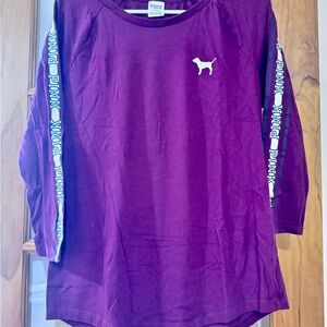 PINK Victoria's Secret Long Sleeve Tee in Rich Purple